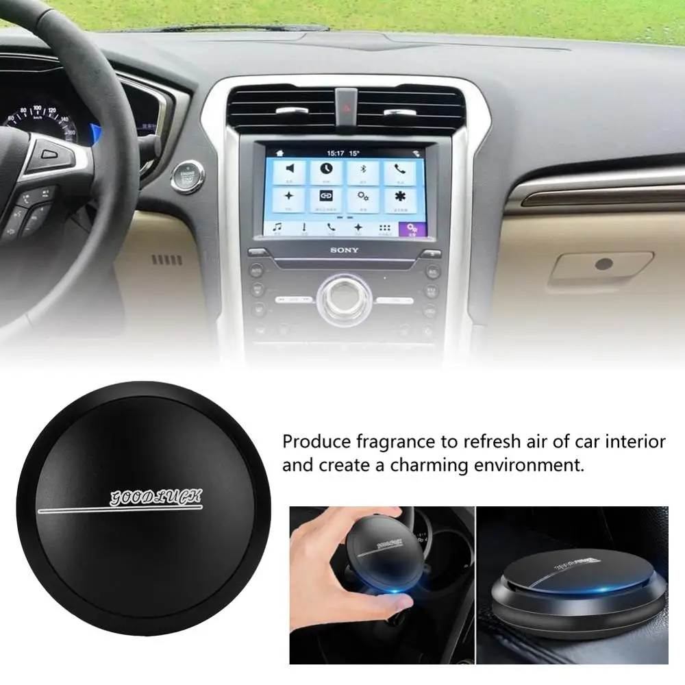 

Mini Car Fragrance Diffuser Round Air Freshener Decoration with solide perfume Aluminum alloy fit for cars offices homes hotels