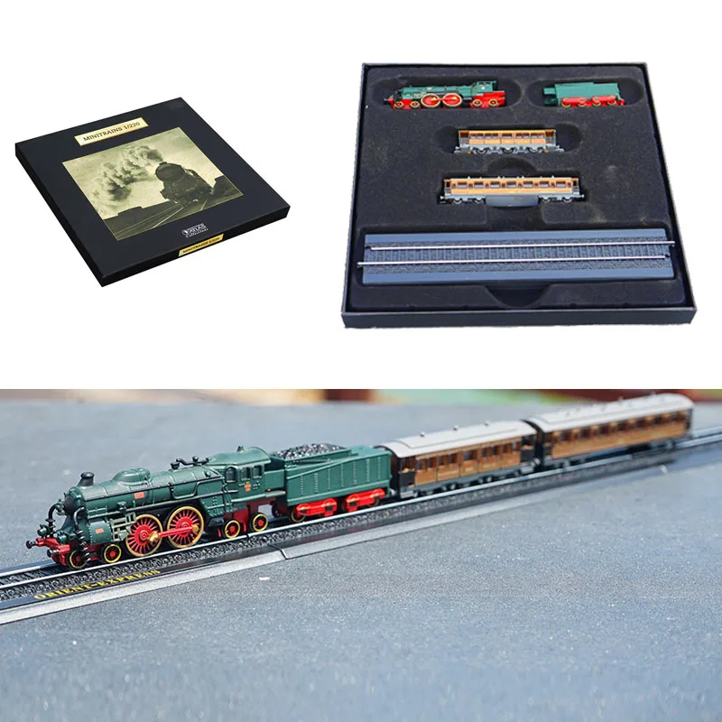 

1:220 scale Classic steam train model set With rails Rail train Collection decoration Children kids entertainment Toys