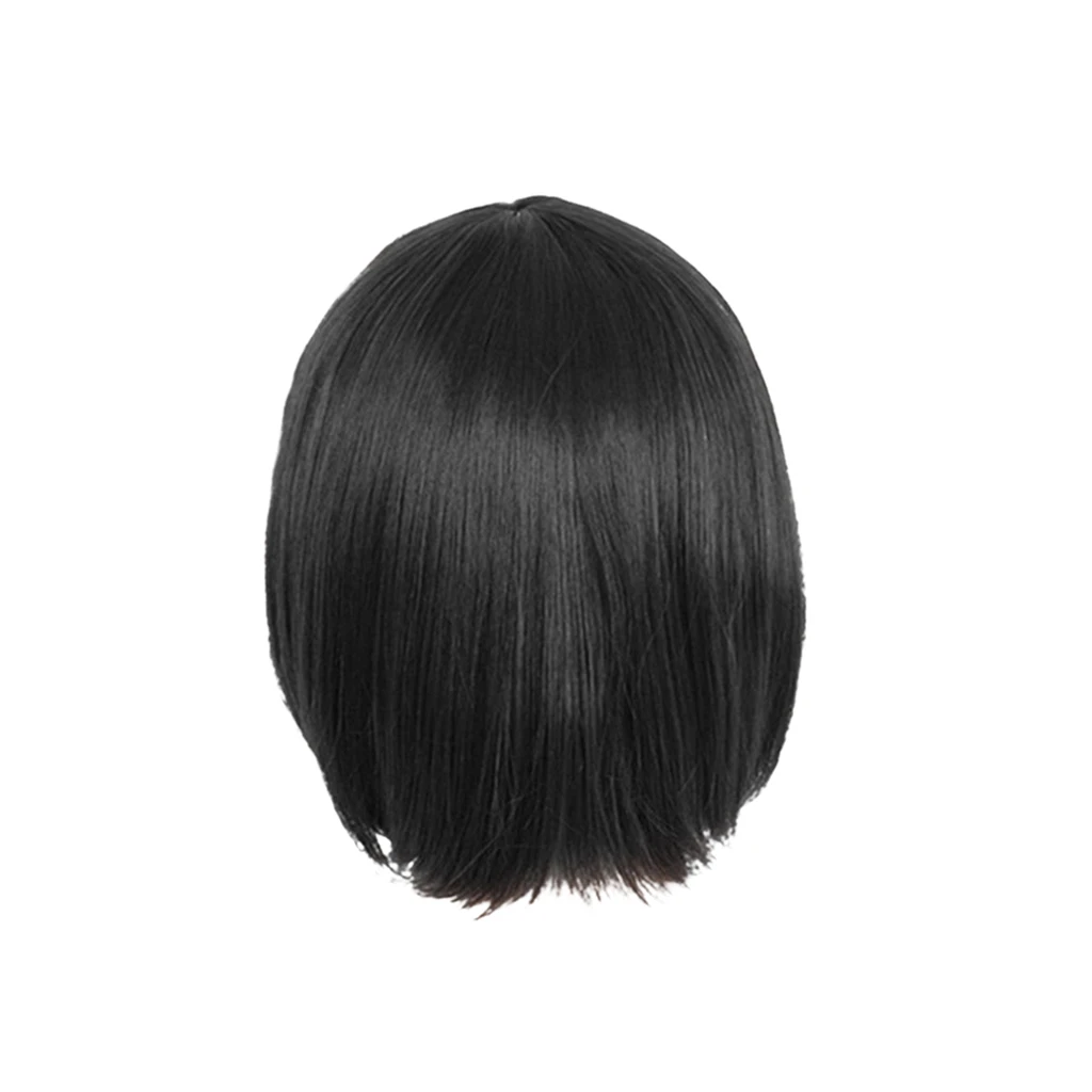 

Silky Fashion Women Short Black Bob Wig Human Hair Full Wigs Natural