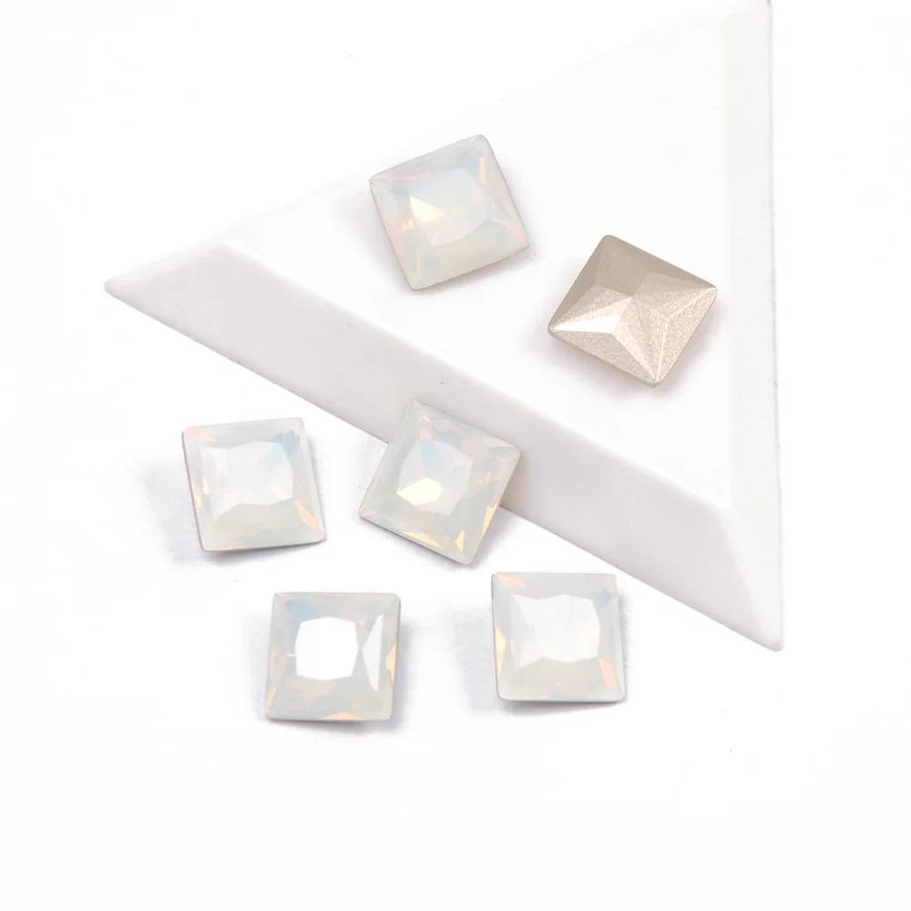 

Белый Опаловый цвет, свободный бриллиант, принцесса, квадратная форма, стразы, искусственный камень, 3D Подвески