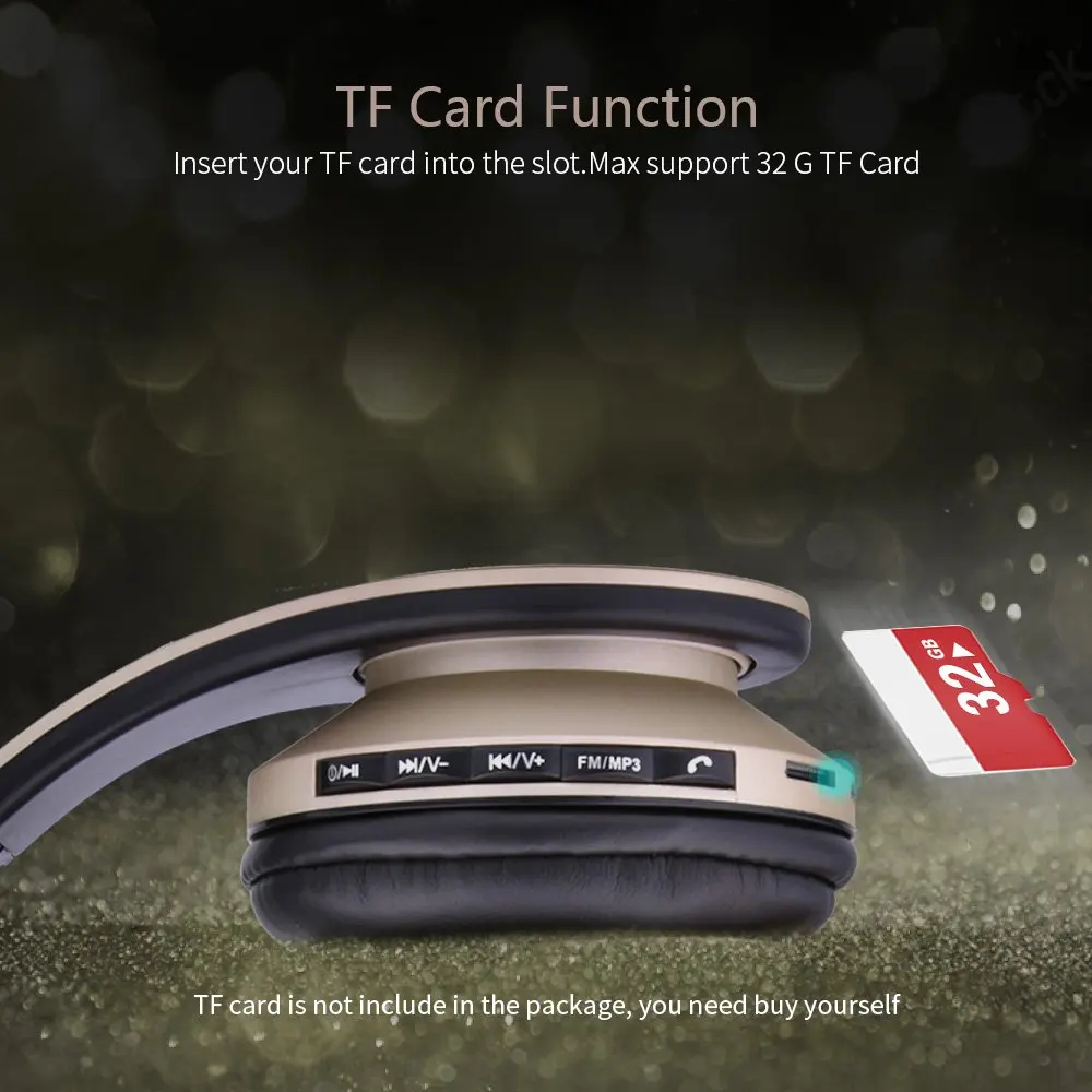 Розовые беспроводные Bluetooth наушники Детские Складные стерео звук FM радио TF карта