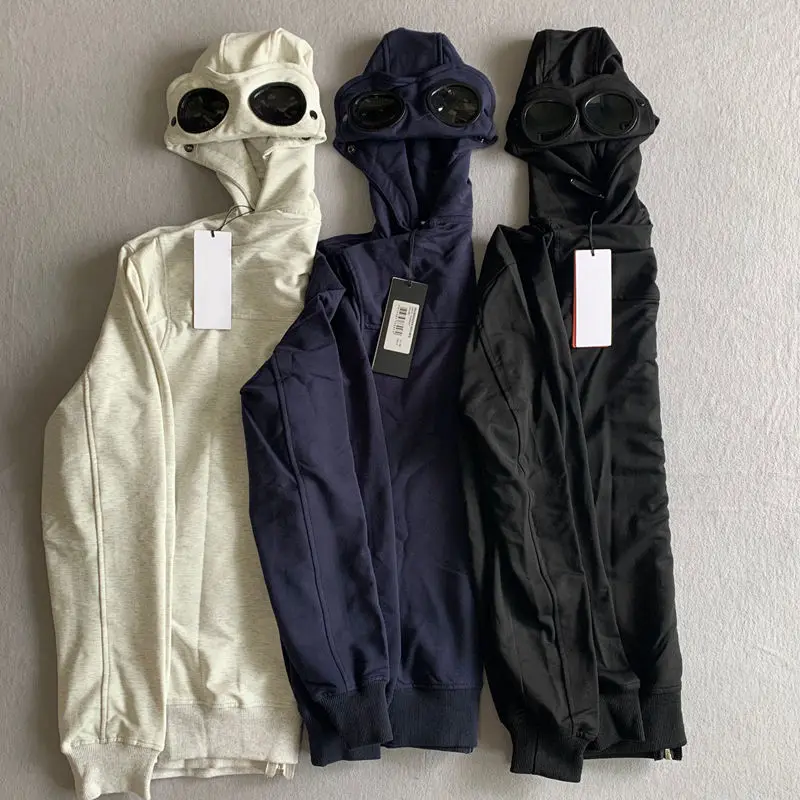 

2021 Men's Spring And Autumn Hooded Sweatshirt Glasses Decoration High Street Style Cardigan Zipper Top High Quality