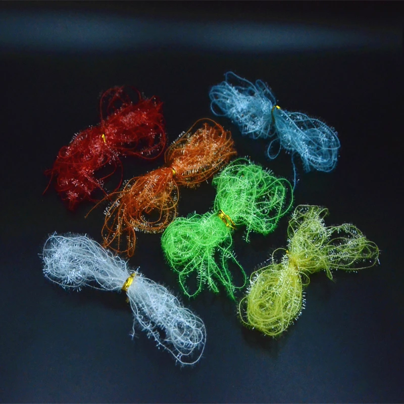 Набор для подвязки мушек 12 цветов мишура кактус шениль средний хрусталь всего 48 м