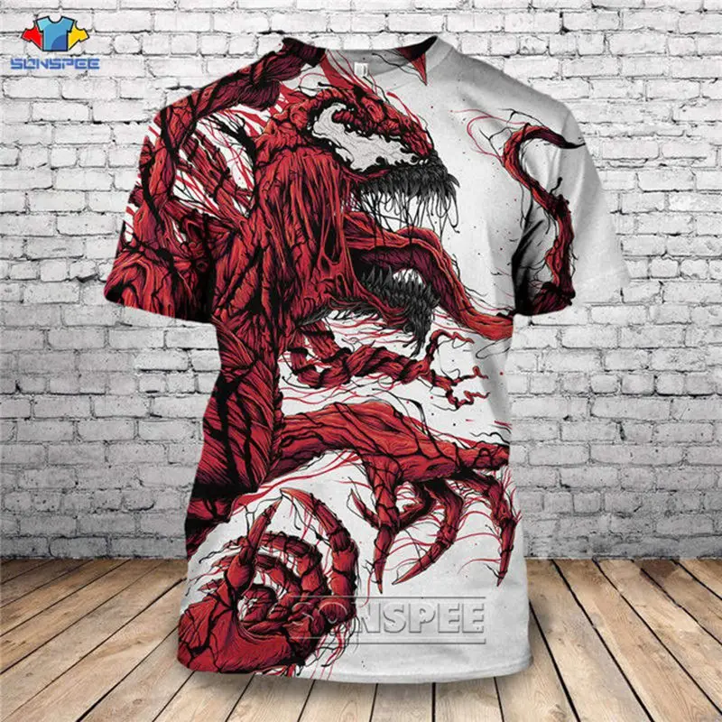 

Sonspee 2021 New Fashion Sexy Venom 3D Printed Short-Sleeved T-Shirt Men's And Women's O-Neck Hip-Hop Oversized Blouse Tee