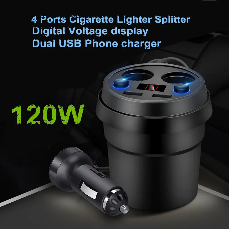 120 Вт адаптер для розетки питания А с двумя USB-портами зарядки телефона цифровой