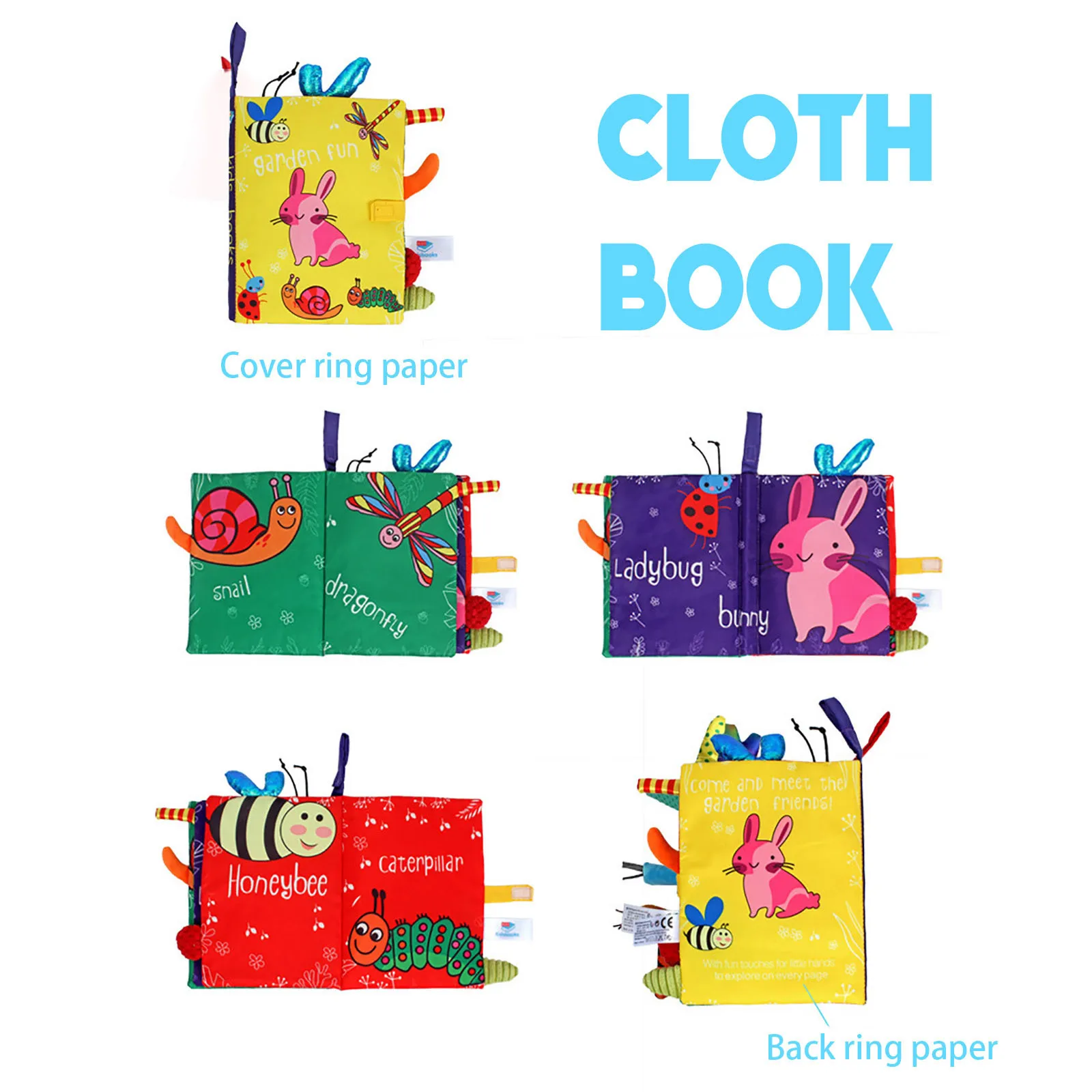 

toys for boys girls Children 3D Animal Tails Cloth Book Baby Puzzle Educational Learning Toy funny gifts