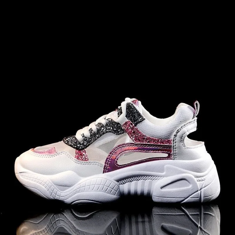 Кроссовки на платформе женская обувь универсальная летняя дышащая очень высокой