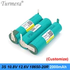 Turmera 3S 10,8 V 12,6 V INR18650-20RM 2000mAh 20A батарея для пайки 12V отвертка Shrika и пылесос