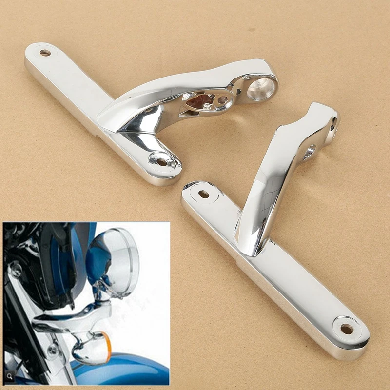 Черные хромированные вспомогательные кронштейны для освещения Harley Trike FLHXXX CVO Street