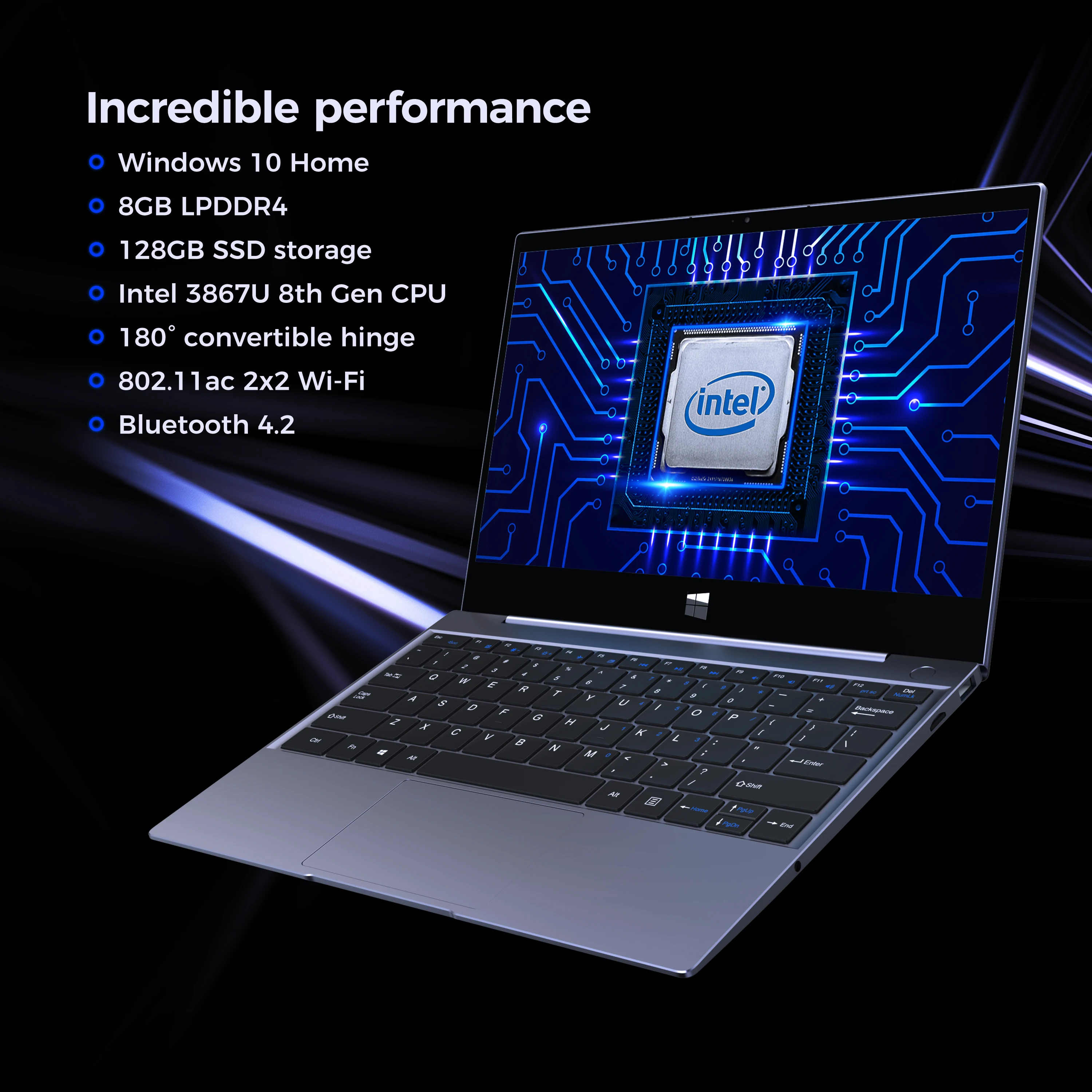 Ноутбук 12 5 дюймов Тетрадь окна 10 Pro Intel Celeron 3867U 2 K IPS ноутбук отпечаток пальца