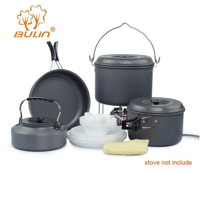 Булин 7 человек походный горшок кастрюля наборы уличная кухонная посуда набор