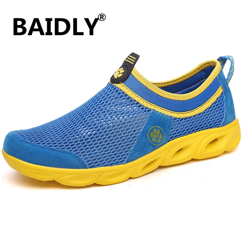 Мужская повседневная обувь Кроссовки летняя дышащая без шнуровки из сетчатого