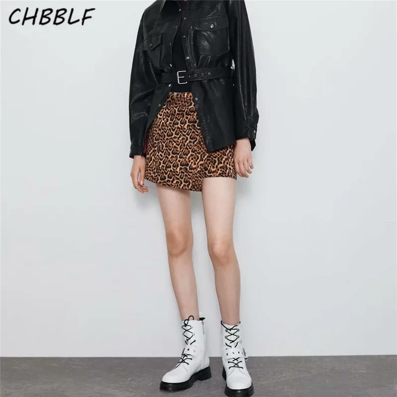 

CHBBLF women sexy leopard print shorts zipper fly pocket decorate animal pattern wild style female chic shorts pantalone HJH2288