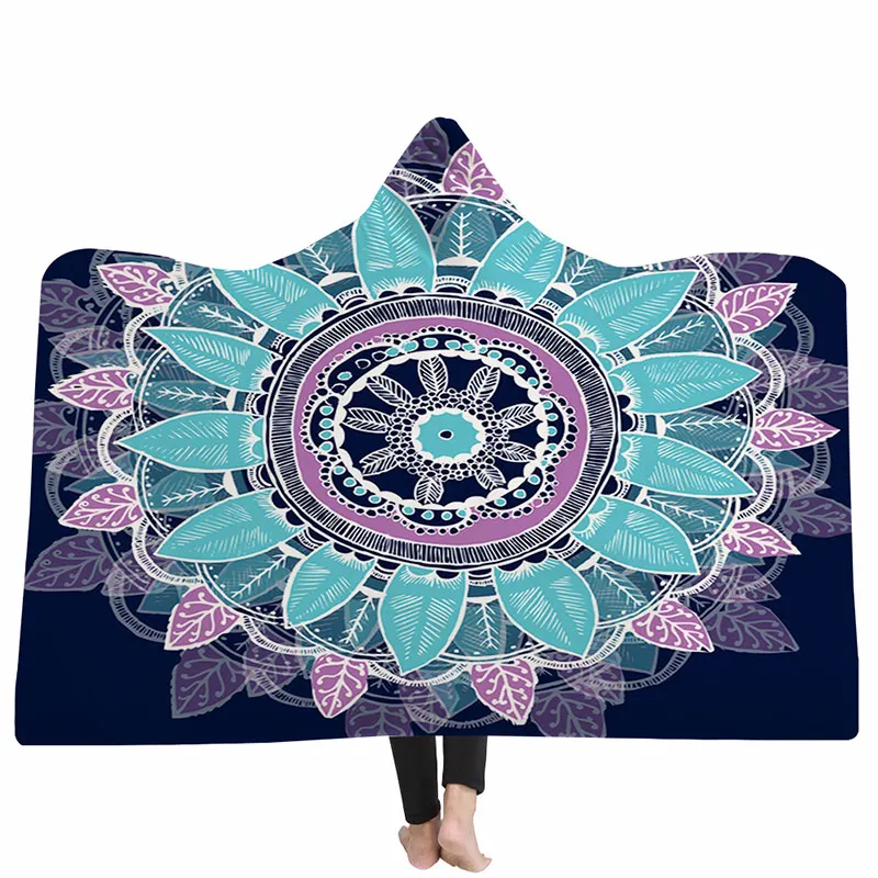 Микрофибра супер мягкие удобные для носки 3D печать одеяло на кровать с капюшоном