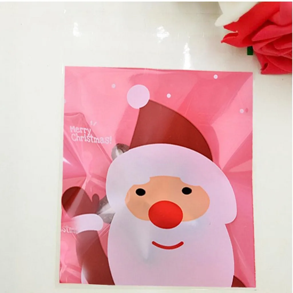 45 # Merry Christmas Санта-Клаус самоклеющиеся пакеты для упаковки печенья