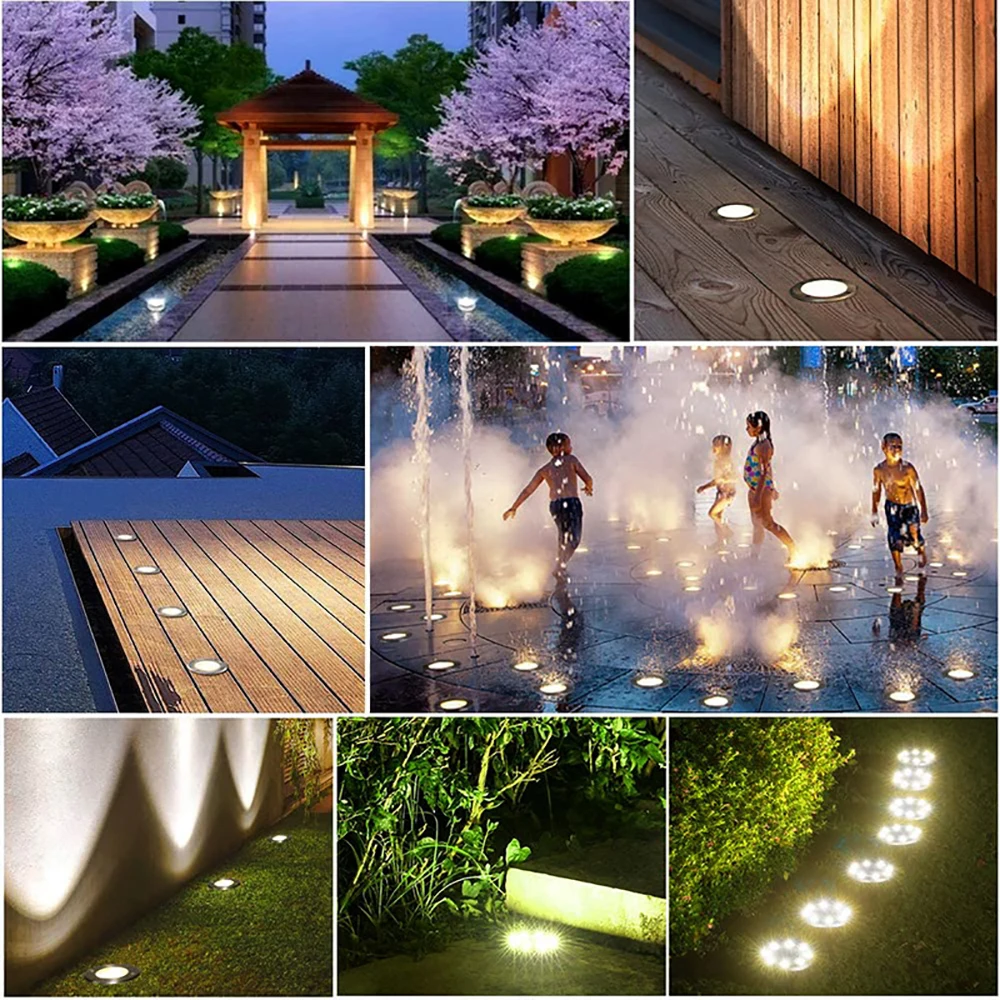 Солнечный подземный светильник водонепроницаемый садовый дорожный для двора