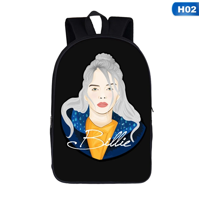 SB0346H02 Billie Eilish рюкзаки женские/мужские Школьные сумки дорожные сумки для ноутбука подростковый рюкзак для ноутбука - Цвет: SB0346H02