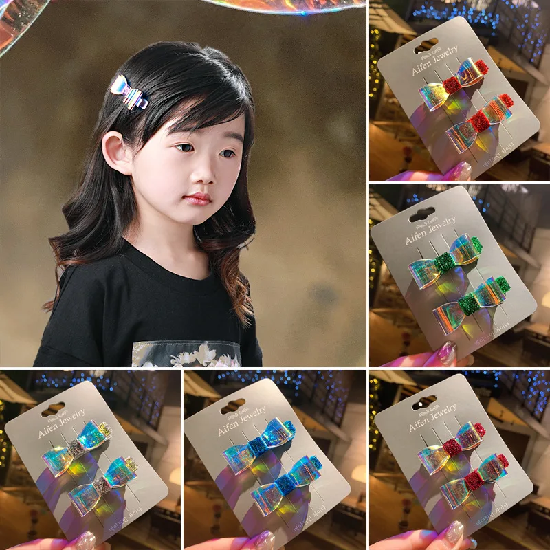 2 шт./компл. разноцветный Цвет бант Заколки для волос Для женщин девочек детская