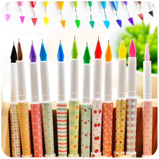 free shipping creative design korea stationery mini multicolour pen 0.5mm resurrect water-based pen 12 different color