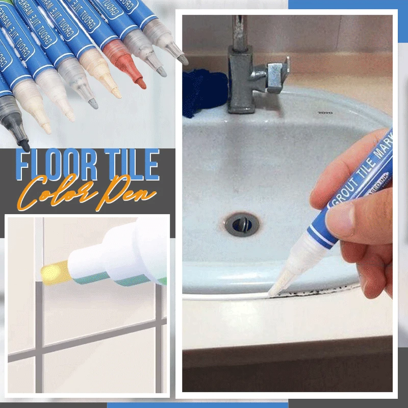 Цветная ручка белая для заправки плитки кафельная зазор ремонт ванной