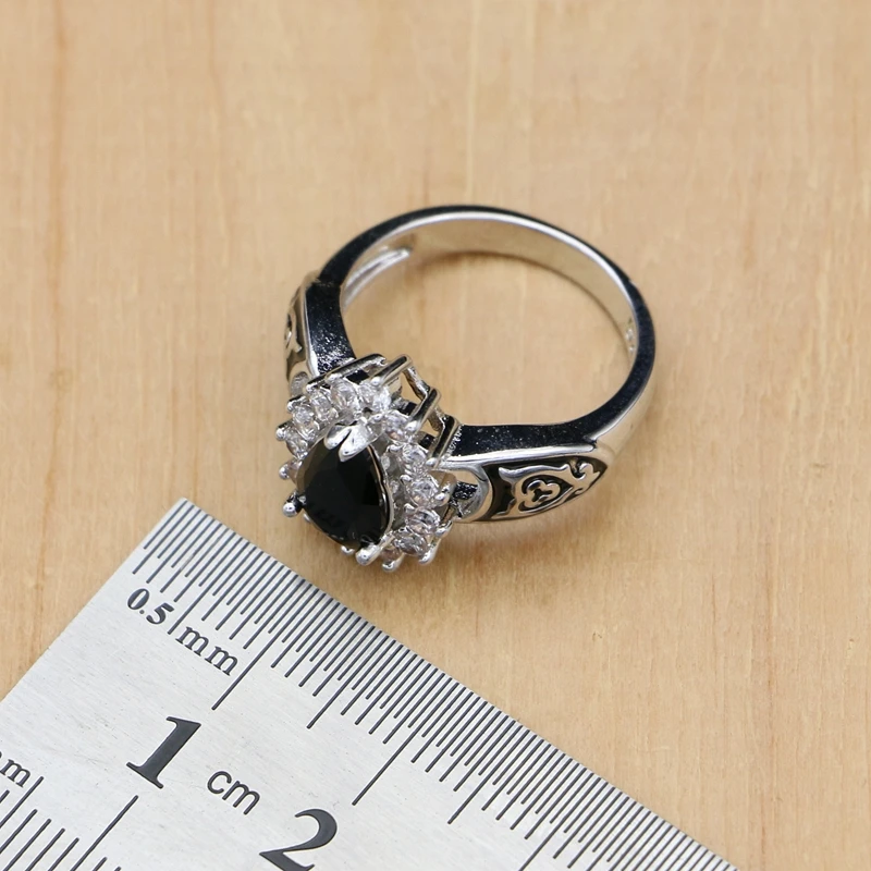 Женский комплект украшений из серебра 925 пробы Комплект сережек Кулонов колец