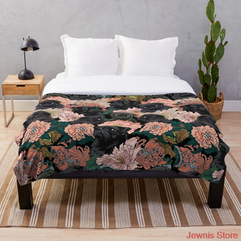 

Weil Schwarzen Mops Decke Sherpa Decke Warm Super Weich Flanell Büro Nickerchen Bettdecke Sofa Bettwäsche Plüsch Quilt Plaids