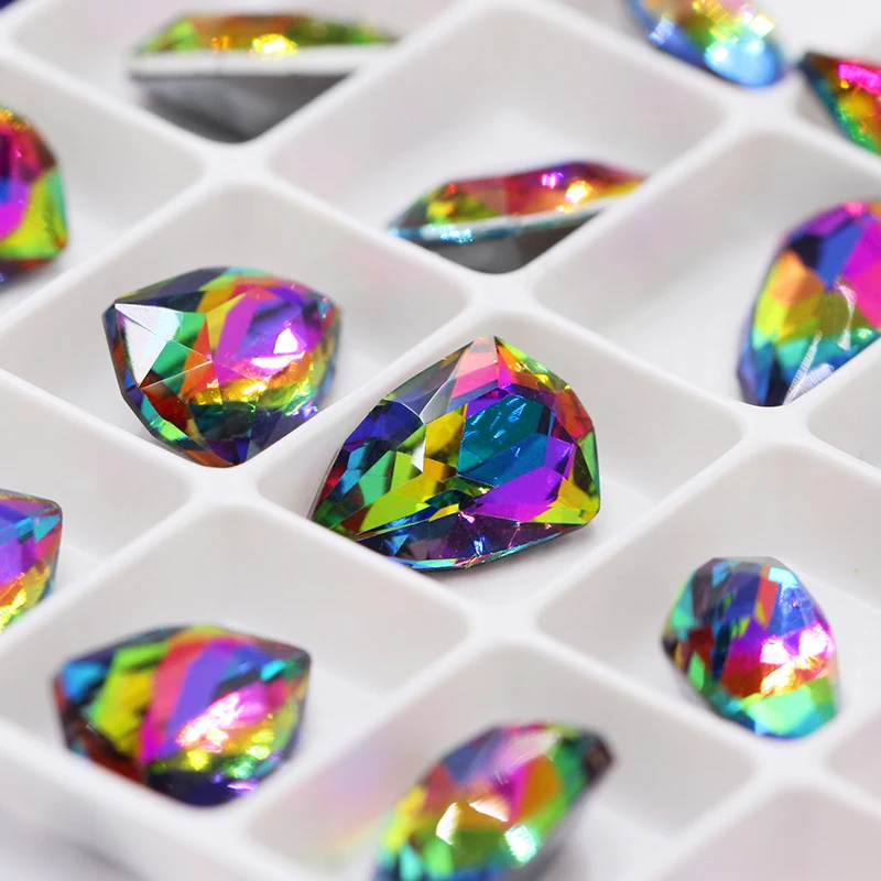 

Supper Glitter Bright Shield Shape Colorful Craft Gems Crystal K9 Glass Rhinestones Applique accessories Fancy Stones for Craft Glue on Christmas Clothing Jewelry Decoration dresses
