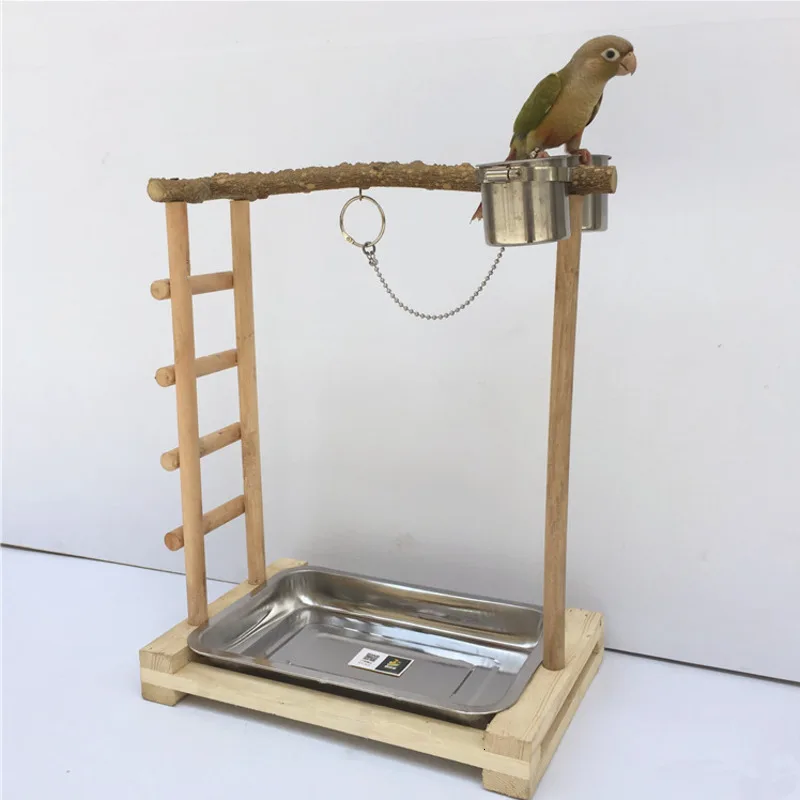 46*24*37 см деревянный попугай площадка окунь тренажерный зал манеж с лоток подачи