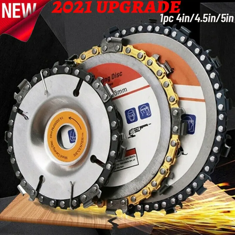 

4''/5'' Angle Grinder Disc Tooth Chain Saw Blade for Wood Carving Cutting Tool