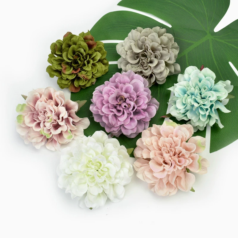 Искусственные украшения осень цветочные головки пионов шелковые искусственные