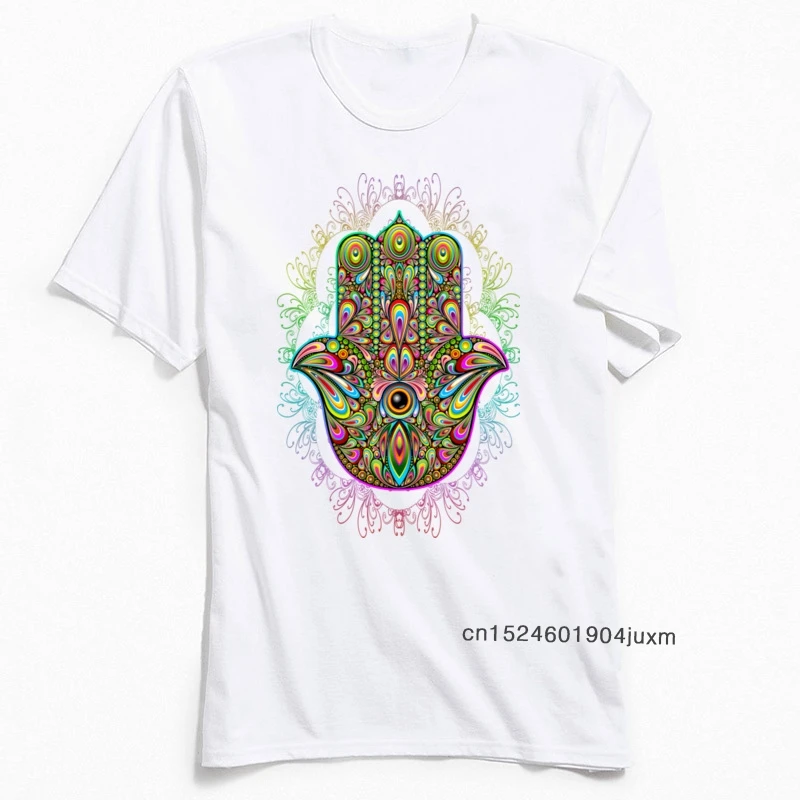 Футболка на заказ Мужская футболка с амулетом Хамса психоделическая для мужчин
