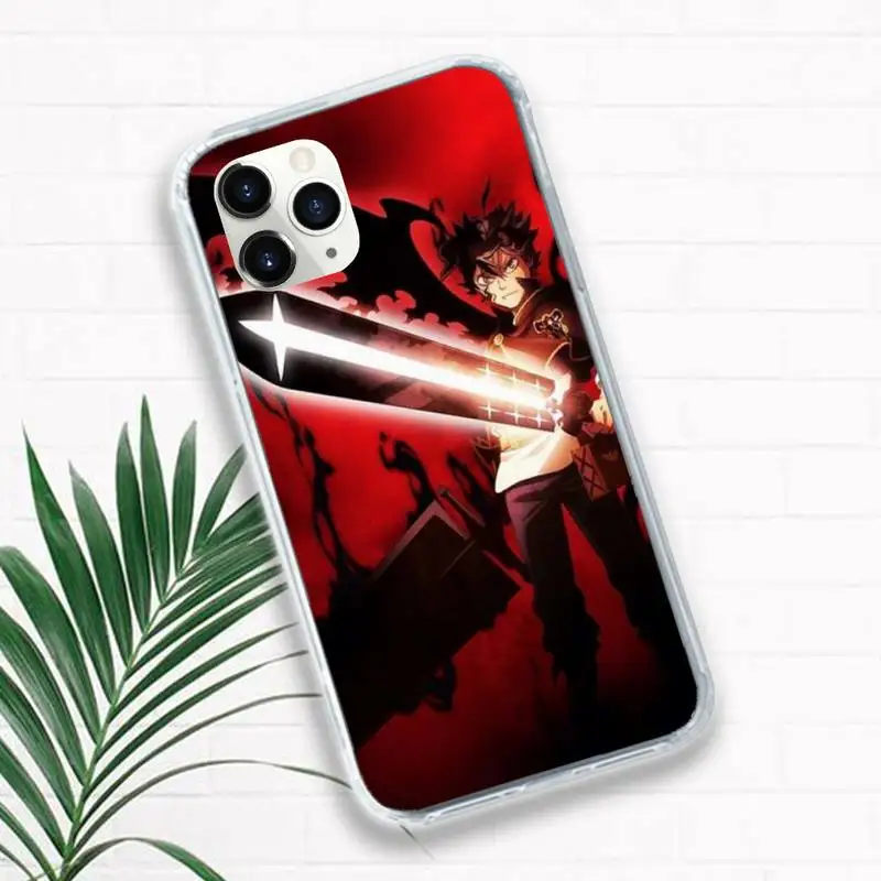 

Anime Black Clover Asta Phone Case Transparent for iPhone 11 12 mini pro XS MAX 8 7 6 6S Plus X 5S SE 2020 XR