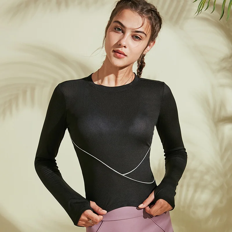 Новая стильная Высококачественная облегающая футболка для йоги Женская
