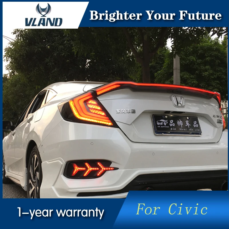 Vland светодиодные задние лампы для Honda Civic 2016 2017 фонари крест задний багажник
