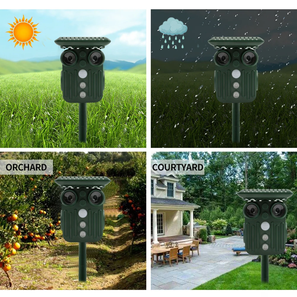 Ультразвуковой солнечные отпугиватель животных репеллент от вредителей