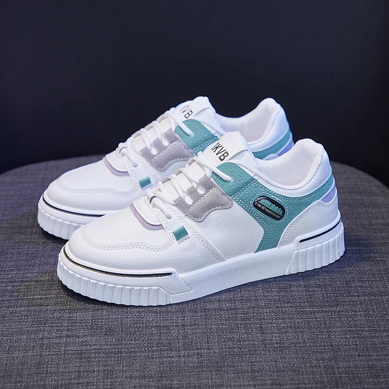 

Женские кроссовки из ПУ кожи, на шнуровке, с вулканизированной подошвой