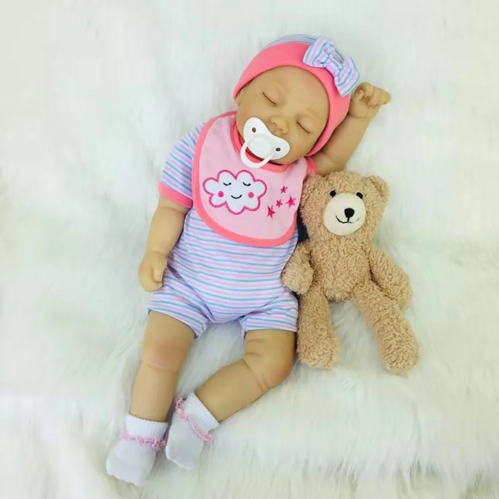 bear(light brown) Кукла Avani 'Eve' Реалистичная кукла-Реборн, Реалистичная мягкая виниловая кукла для новорожденных, куклы для подарков - Цвет: bear(light brown)