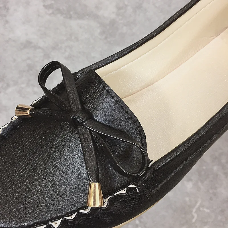 

Summer Shoes Ladies Women's Moccasins Female Footwear Soft Round Toe Bow-Knot Shallow Mouth Modis Casual Sneaker 2021 Dress Butt