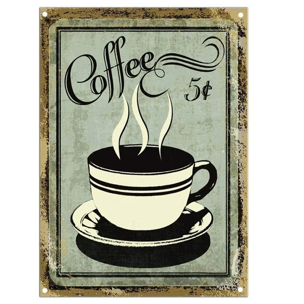 

Mount Coffee Tin Sign art wall decoration,vintage aluminum retro metal sign