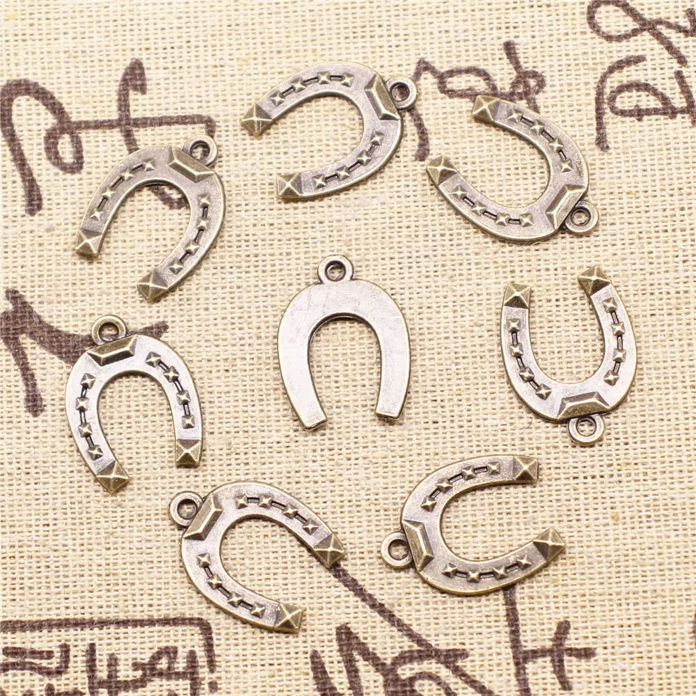 

Charm For Making Jewelry Pendants Antique Bronze Color Horse Shoe 21x16mm 20pcs