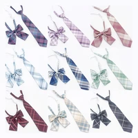 fashion jk ties set for jk uniform women men casual plaid necktie japanese style cute neckwear school accessories