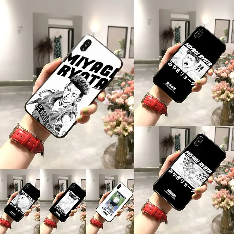 0 Slam Dunk Ретро Горячая кровь аниме ТПУ Черный чехол для телефона Корпус iPhone 11 pro XS MAX
