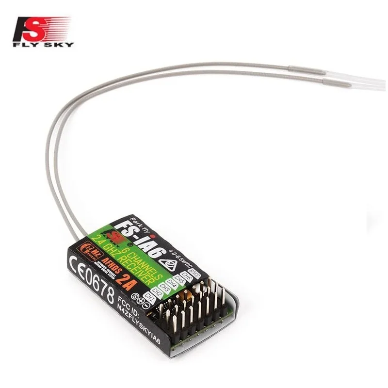 Receptor FlySky FS-iA6 iA6 2,4G 6CH AFHDS para FS-i10, FS-i6, FS i6, transmisor de Control remoto FPV Racer, piezas-0