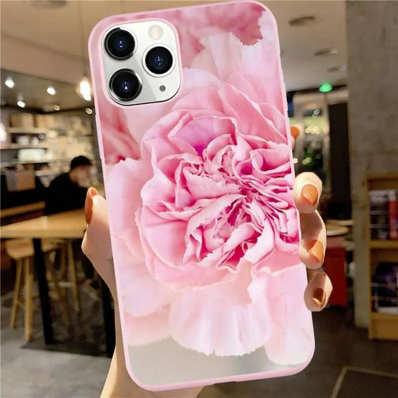 

Peony flower pink Phone Case Candy Color for iPhone 6 7 8 11 12 s mini pro X XS XR MAX Plus