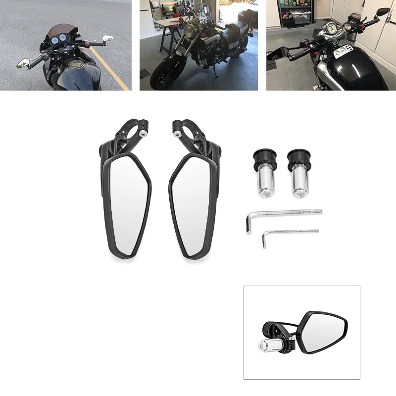 

Motorcycle Rearview Side Mirror Bar Handlebar End Mirror Adjustible For Yamaha MT-25 MT09 MT07 FZ6R For Suzuki Boulevard C50 S40