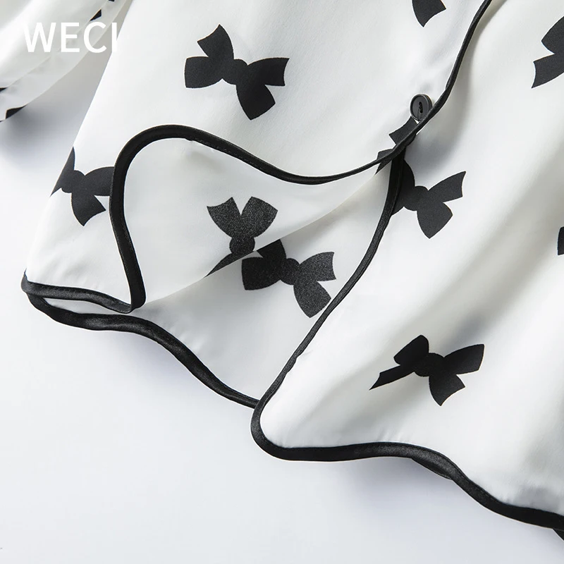 Женский комплект из двух предметов WECI атласная одежда для сна летние брюки