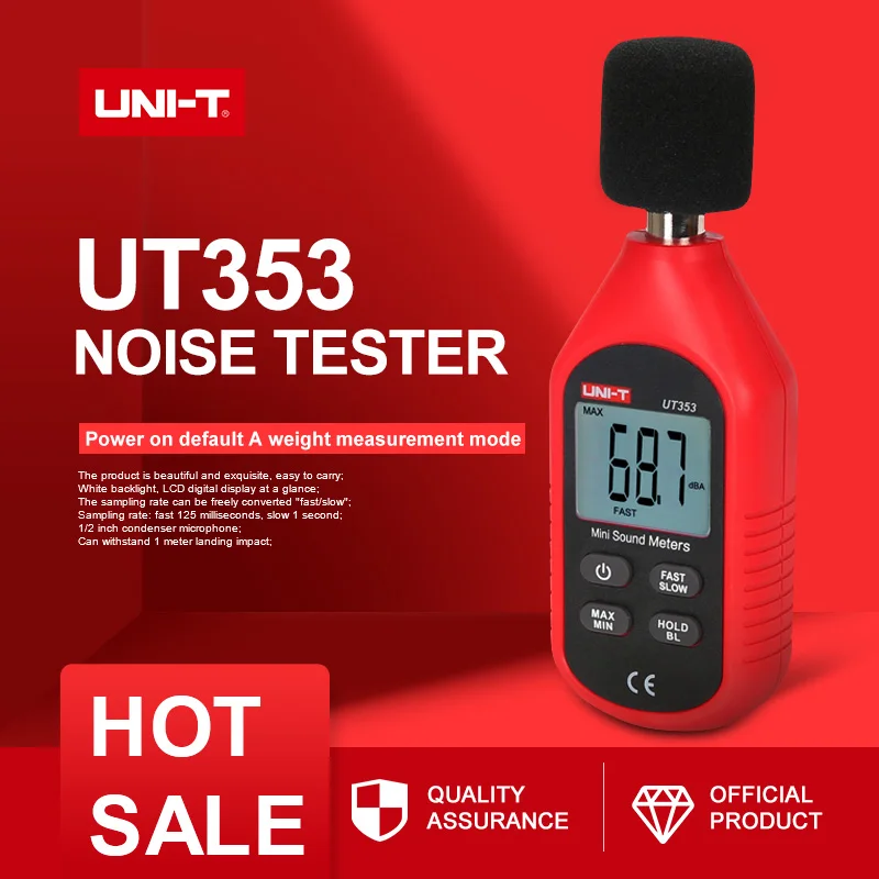 UNI-T UT353 измеритель уровня шума дБ метр 30~ 130 дБ Мини аудио измеритель уровня звука децибел монитор