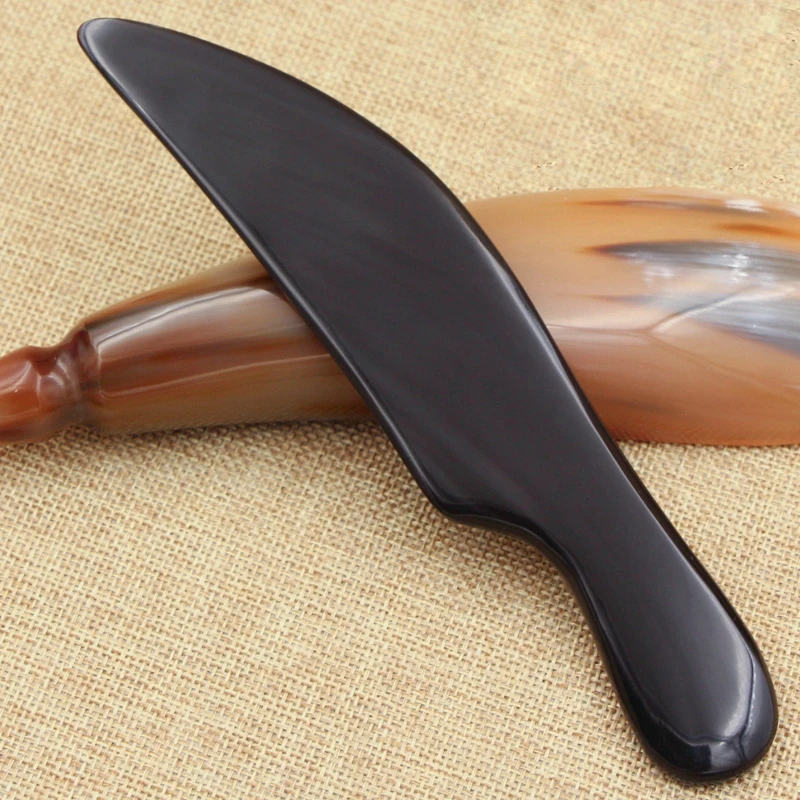 Натуральный черный доска гуаша рог буйвола Knief Форма терапии скребок для