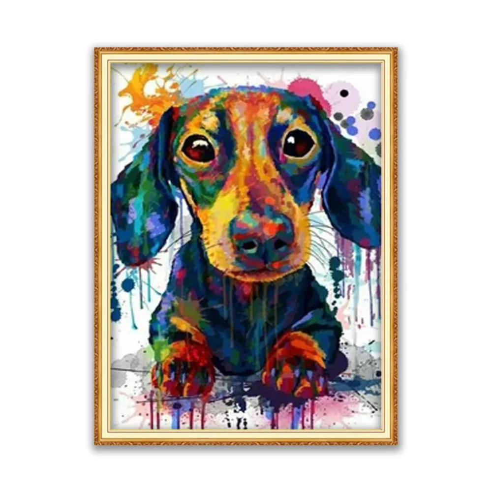 

Животных такса Сделай Сам 11CT крестом наборы для рукоделия набор поделок из хлопковых нитей с напечатаным холстом украшения дома на продажу