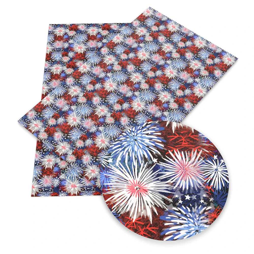 Fourth of July Independence Day Printed Vinyl Fabric Faux Leather Sheet for Making Earrings Bows Handbag 1Yc5948 | Аксессуары для
